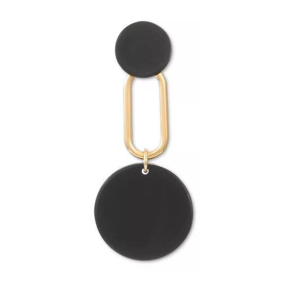 Alfani Gold Tone Disc Drop Boho Earrings Chic Fashion Stylish Elegant Shiny NWT - Picture 2 of 6